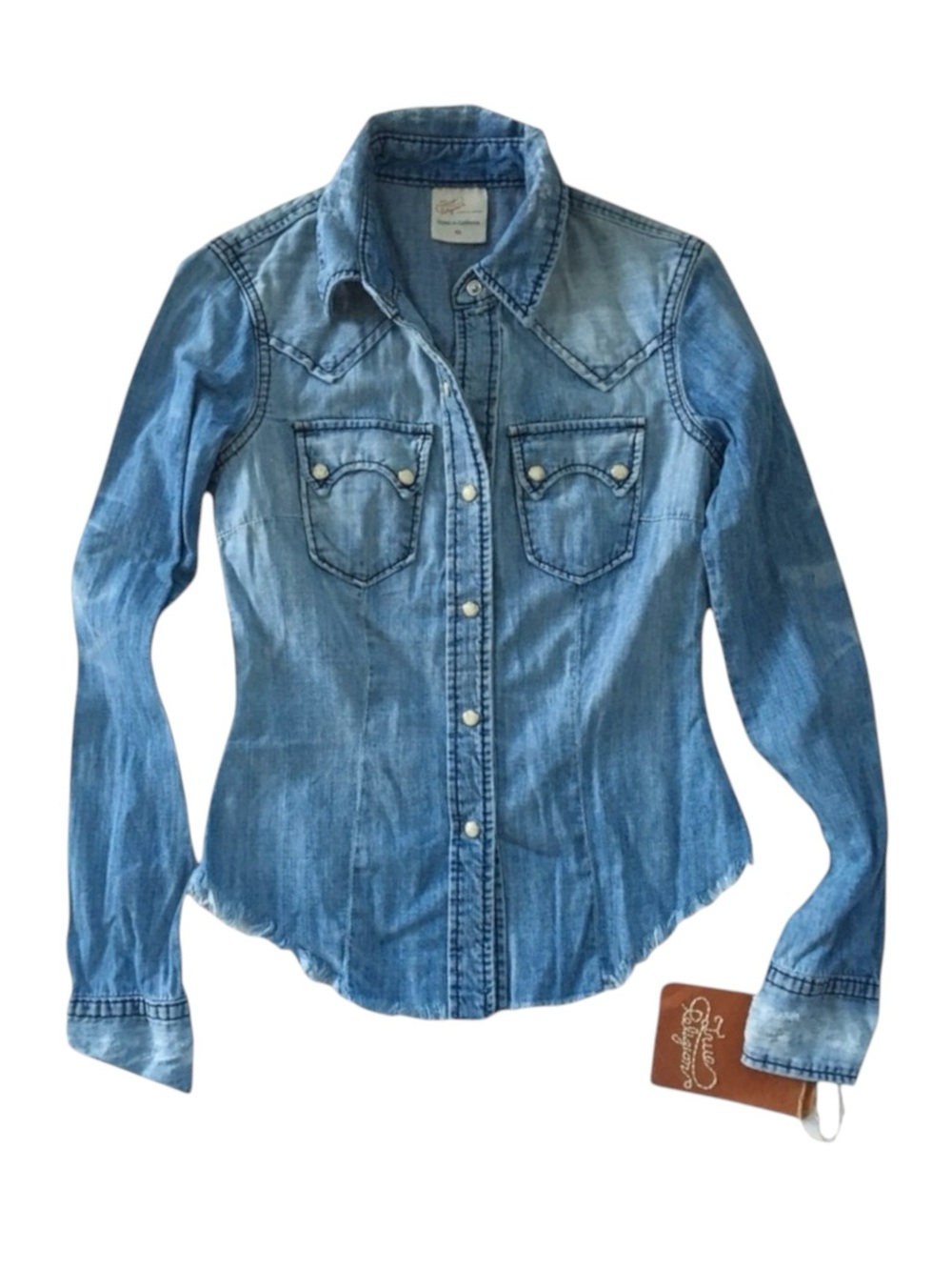 new True Religion ʊ Lucy Denim Button Down Western Inspired Shirt ʊ Sundance XS - Picture 3 of 16